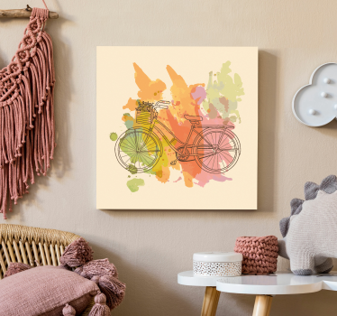 Quote canvas bicycle with basket - TenStickers