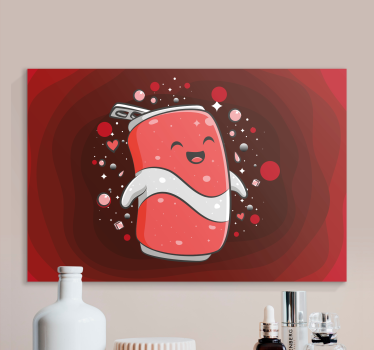 Quote canvas cheerful soda character - TenStickers