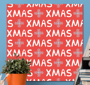 Quote canvas christmas snowflakes pattern - TenStickers