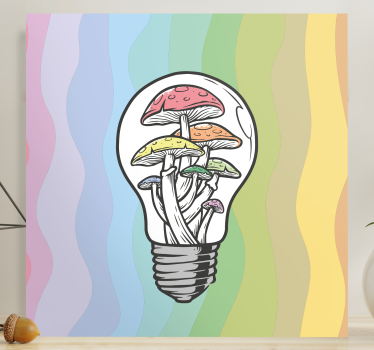 Quote canvas mushroom light bulb - TenStickers