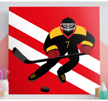 Red and yellow Ice Hockey people and character canvas prints - TenStickers