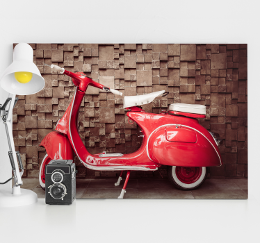 Red motorbike vintage wall prints - TenStickers