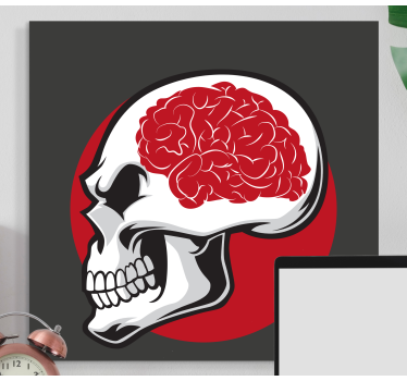 Red skull with brain modern art prints on canvas - TenStickers