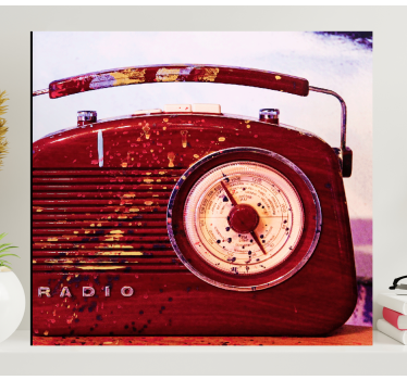 Red vintage radio vintage wall prints - TenStickers