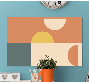 Semi-circles and rectangles geometric canvas art - TenStickers