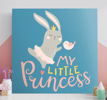 Stag canvas cute bunny princess art print - TenStickers