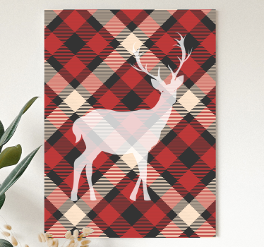 Stag canvas with stylized stag silhouette - TenStickers