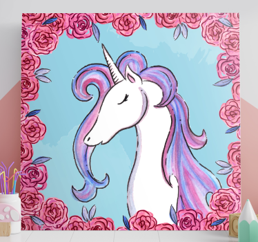 Lilac tone unicorn canvas wall art - TenStickers