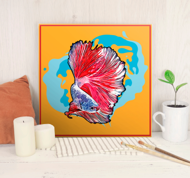 Vibrant betta fish canvas - TenStickers