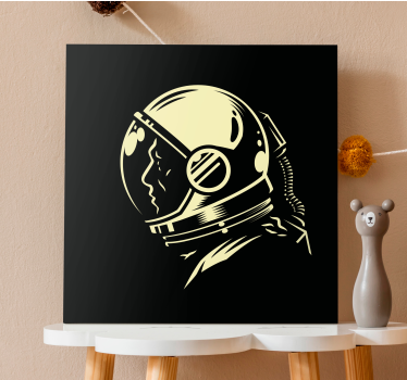 Vintage monochrome cosmonaut bedroom canvas - TenStickers