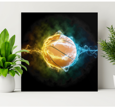 Water and fire basketball home canvas prints - TenStickers
