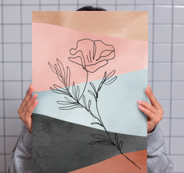 Watercolor abstract painting floral canvas - TenStickers