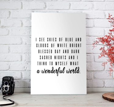 Wonderful World Song Lyrics Music canvas wall art - TenStickers