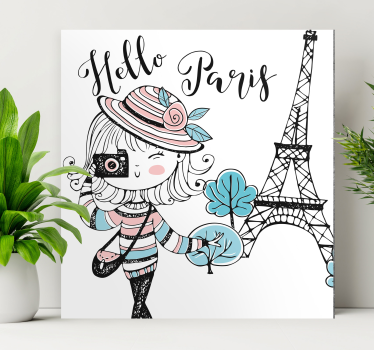 Youth girl Paris teen canvas prints - TenStickers