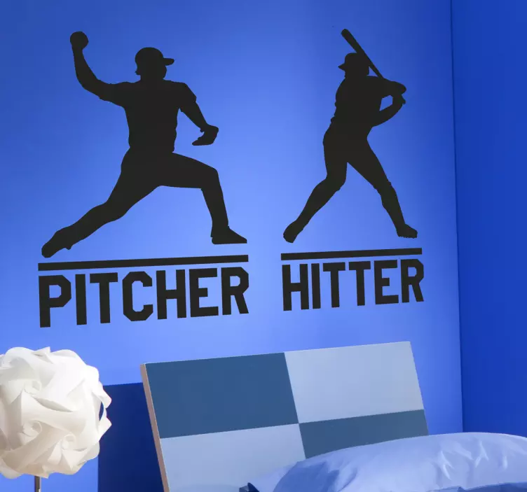 Pitcher and Hitter Baseball Wall Sticker - TenStickers