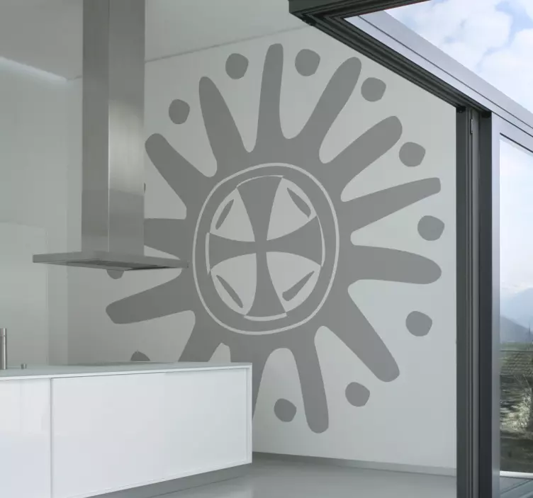 Geometric wall sticker stylized sun shape - TenStickers
