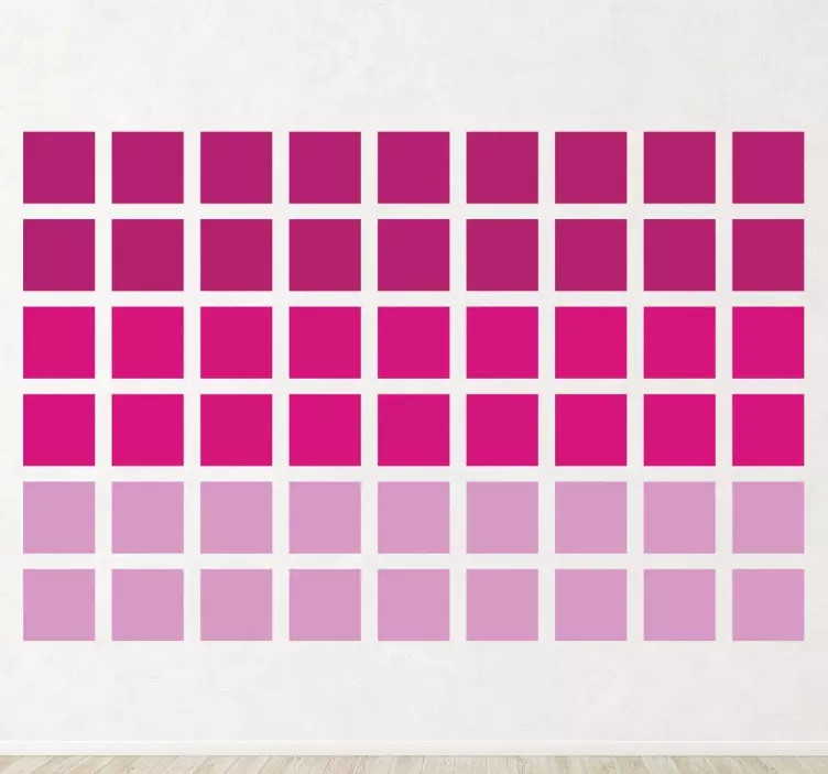 Pink Fade Squares Sticker - TenStickers