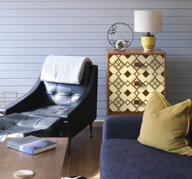 Mapuche rhombus design furniture sticker - TenStickers