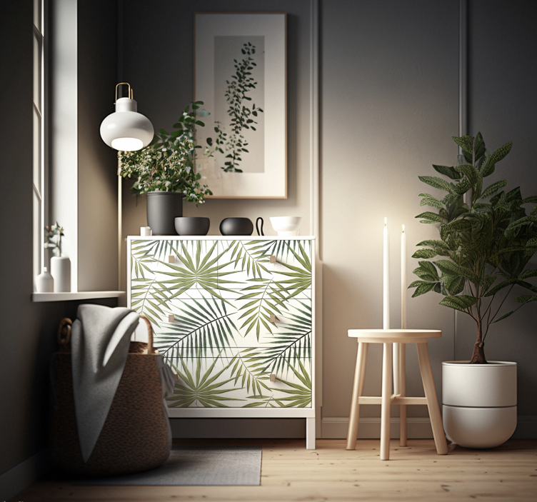 Palm Leaves Furniture Decal - TenStickers