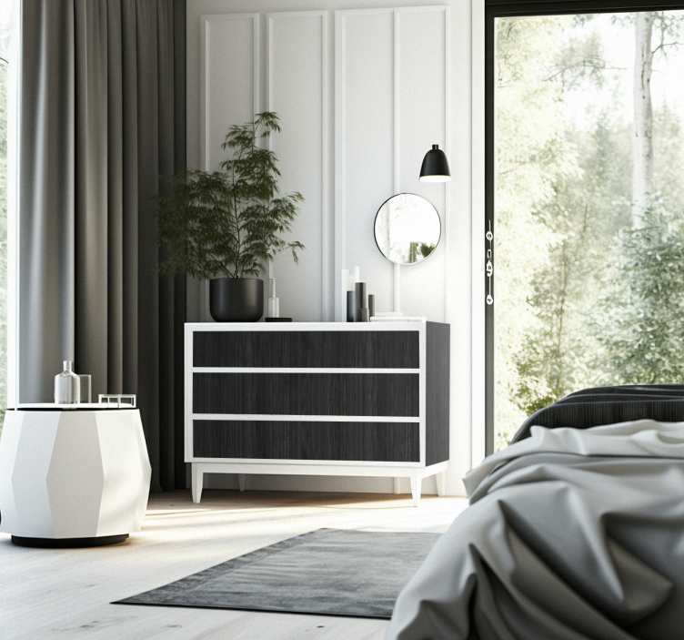 Black Wood Furniture Decal - TenStickers