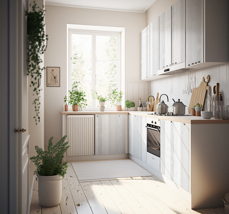 White Wood Texture Furniture Decal - TenStickers