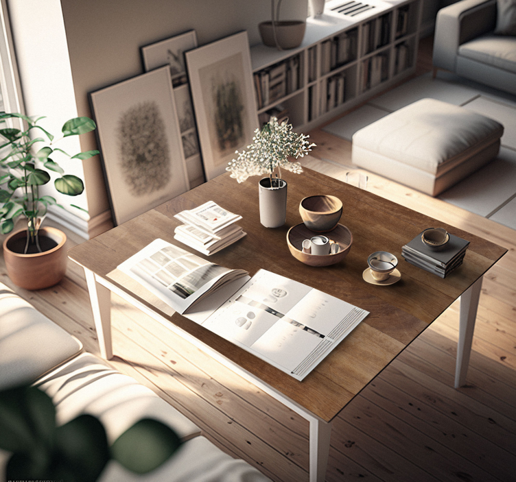 Brown wood texture furniture decal  - TenStickers