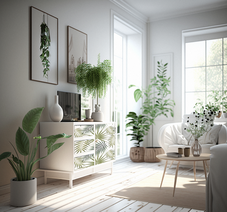 Palm Leaves Furniture Decal - TenStickers