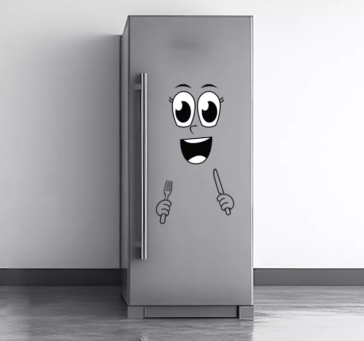 Vinyl Face with Cutlery fridge sticker - TenStickers