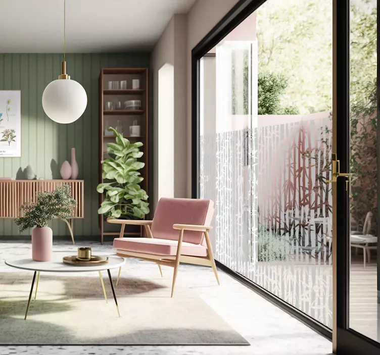 Translucent Bamboo window sticker - TenStickers