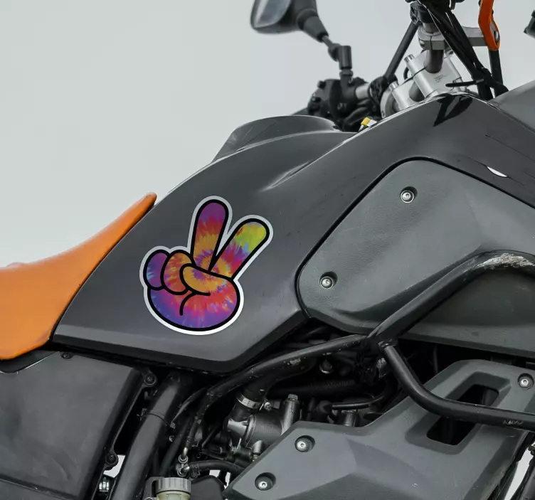 Colourful peace sign sticker - TenStickers