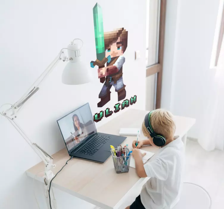 Pixelated character video game sticker - TenStickers