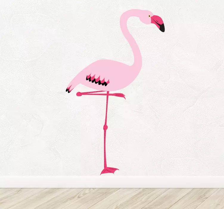 Pink Flamingo Wall Art Decal - TenStickers