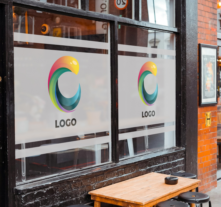 Logo cast on translucent shop window sticker - TenStickers