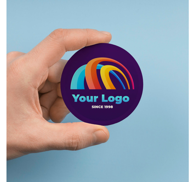 Custom print round sticker with logo - TenStickers