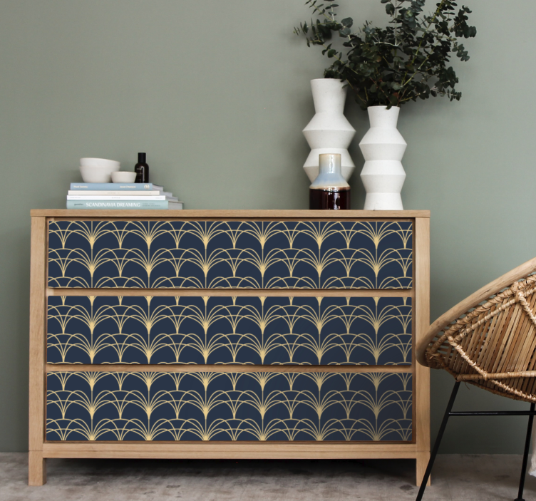 Modern art golden deco pattern furniture sticker - TenStickers