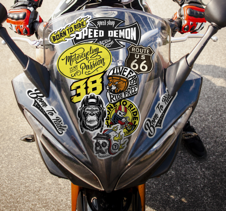 Original bomb pack motorcycle decals - TenStickers