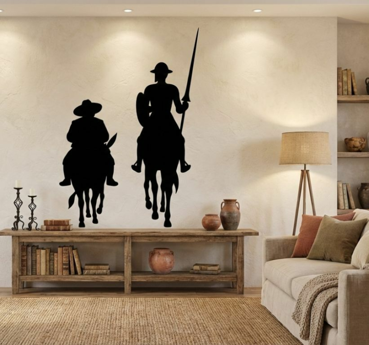 Sticker of Don Quixote and Sancho - TenStickers