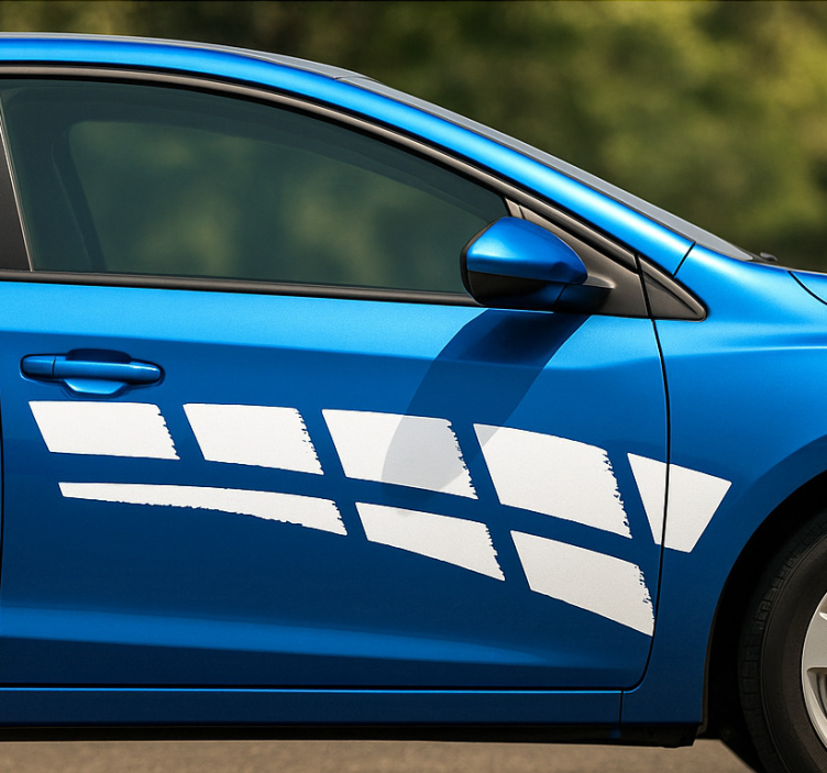 Car sticker in monochrome abstract stripes - TenStickers