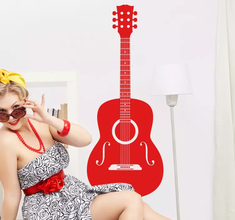 Acoustic Guitar Wall Sticker - TenStickers