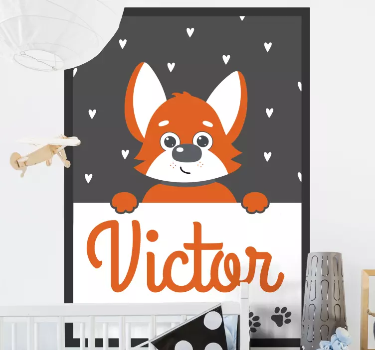 Adorable Fox Illustration wall sticker for kid - TenStickers
