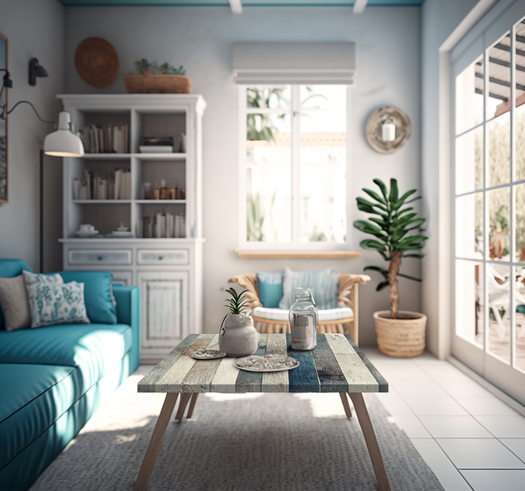 Aged Wood Blue Tones furniture decal  - TenStickers