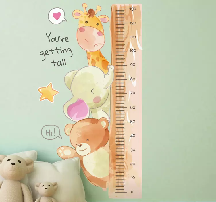 Animal Growth Logger height chart wall sticker - TenStickers