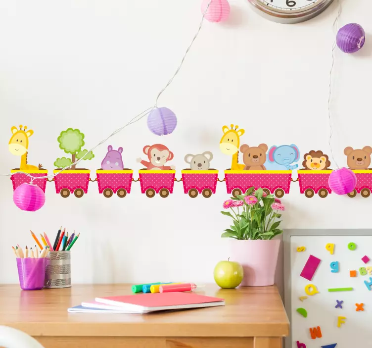 Animal Train Children's Wall Sticker - TenStickers
