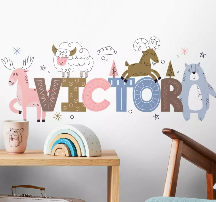 Animals With Name wall sticker for kid - TenStickers