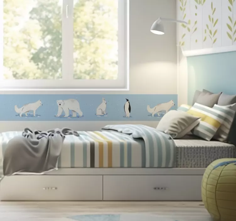 Arctic animals wall border sticker - TenStickers