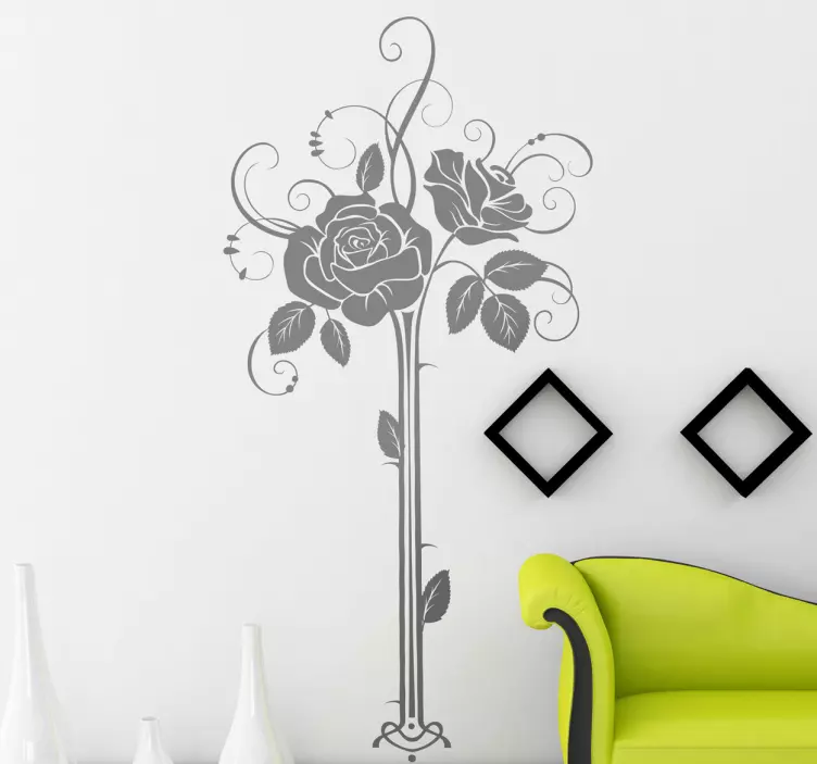 Art Deco Roses Decal - TenStickers