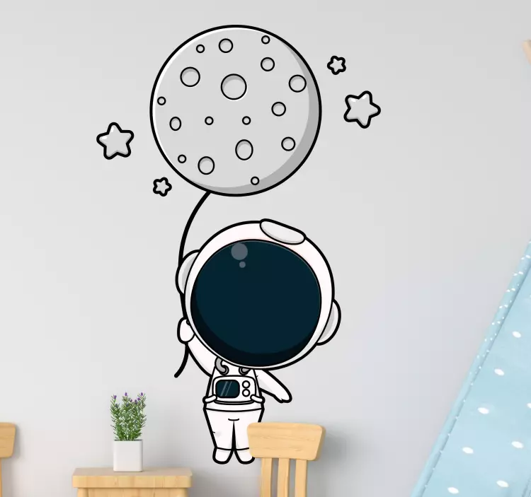 Astronaut with Balloon wall sticker for kid - TenStickers