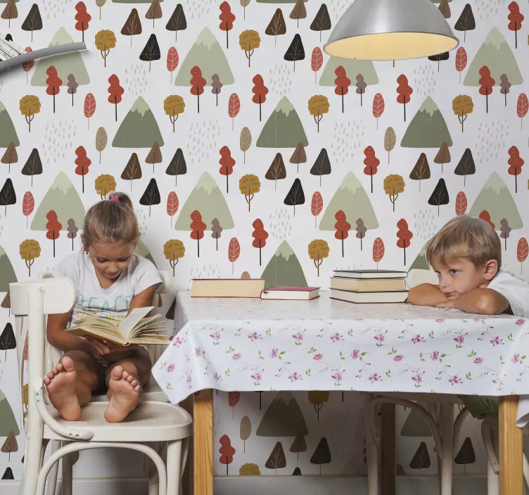 Autumnal forest Wall Mural sticker - TenStickers