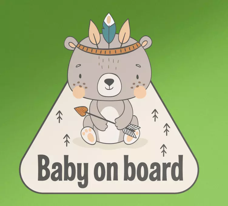 Baby on board sticker with cute bear design - TenStickers