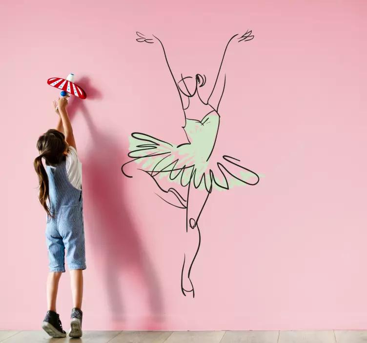 Ballet Ballerina Silhouette wall sticker for kid - TenStickers